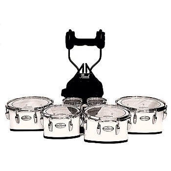 Pearl 6/6/10/12/13/14 PMTM660234 Championship Marching Sextet w/Carrier, White (1-66-W)