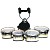 Pearl 10/12/13/14 PMTCCS0234 Championship Marching Quad w/Carrier, Black Slv (113-1-BSB Shallow)