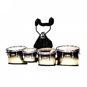 Pearl 8/10/12/13 PMTCC8023 Championship Marching Quad w/Carrier, Black Slv (14-1-BSB)