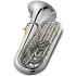 Jupiter JTU1010S Concert Tuba w/Case, Slv, 4V 3/4-Full Size